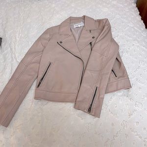 Women’s pink/beige leather jacket